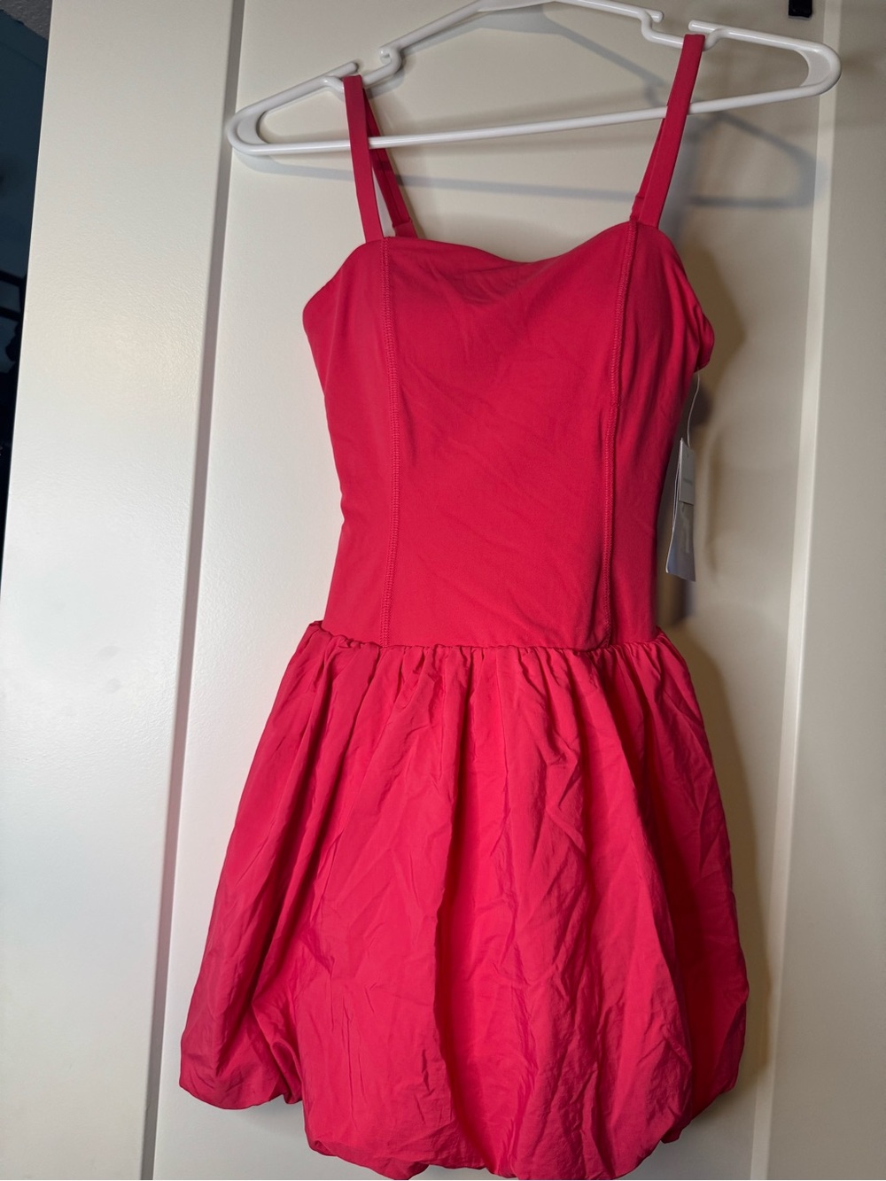 JoyLab Hot Pink Strappy Bubble Dress